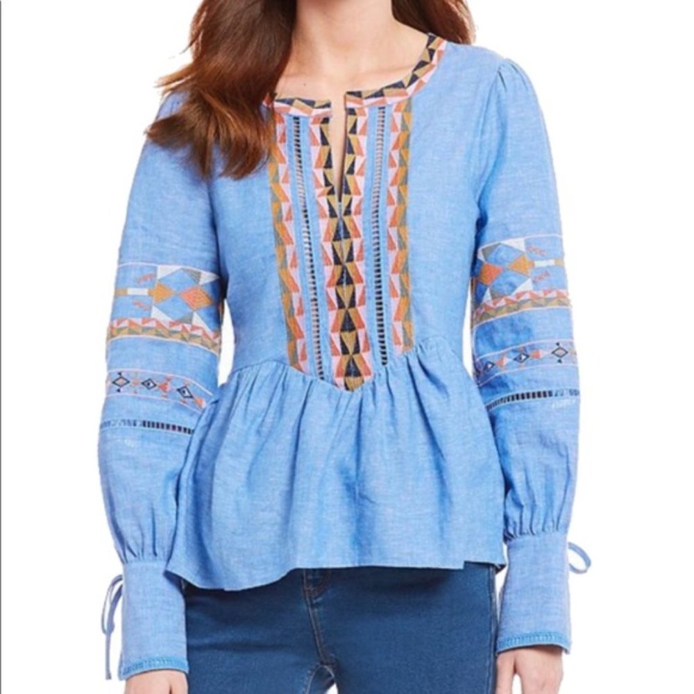 A loves A embroidered fitted blouse